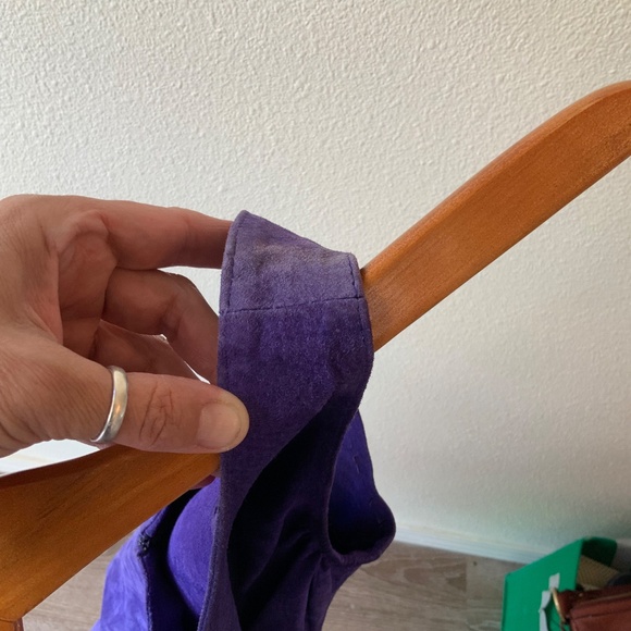 VINTAGE! Wilsons Royal Purple Suede Leather Dress Size Small - Picture 9 of 10